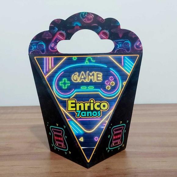 Kit Festa 15 Caixinhas Personalizadas Vídeo Game Neon