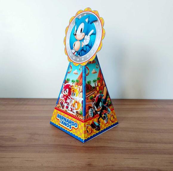 Kit Festa 25 Caixinhas Personalizadas Sonic Lembrancinha