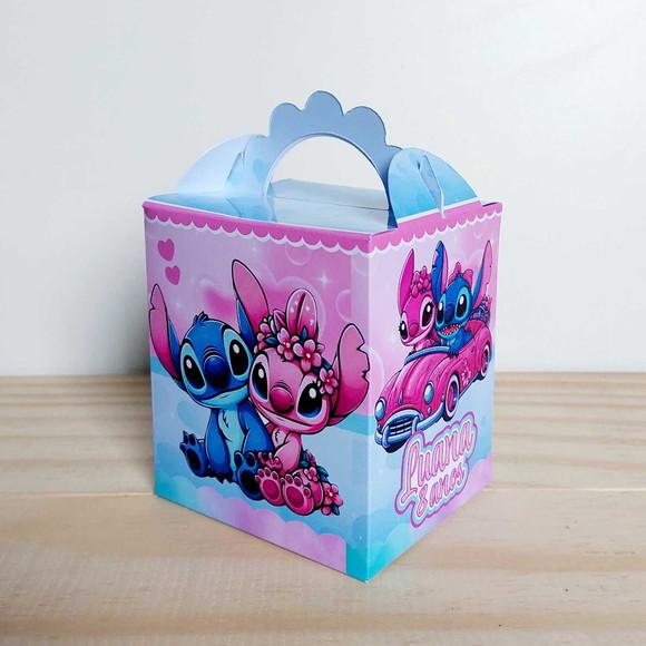 Kit Festa 25 Caixinhas Personalizadas Stitch e Angel