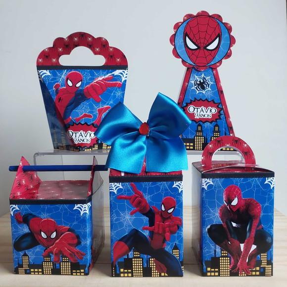 Kit Festa 30 Caixinhas Personalizadas Homem Aranha