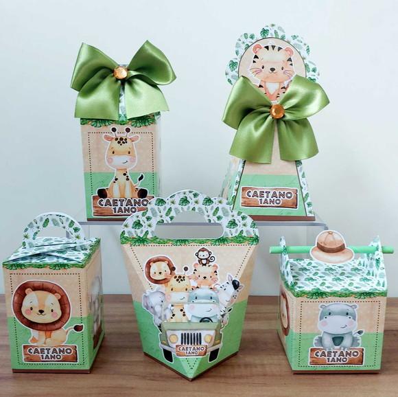 Kit Festa 30 Caixinhas Personalizadas Safari Baby