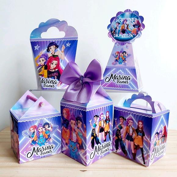 Kit Festa 50 Caixinhas Personalizadas Guerreiras do K-pop