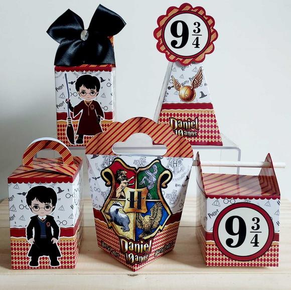 Kit Festa 50 Caixinhas Personalizadas Harry Potter