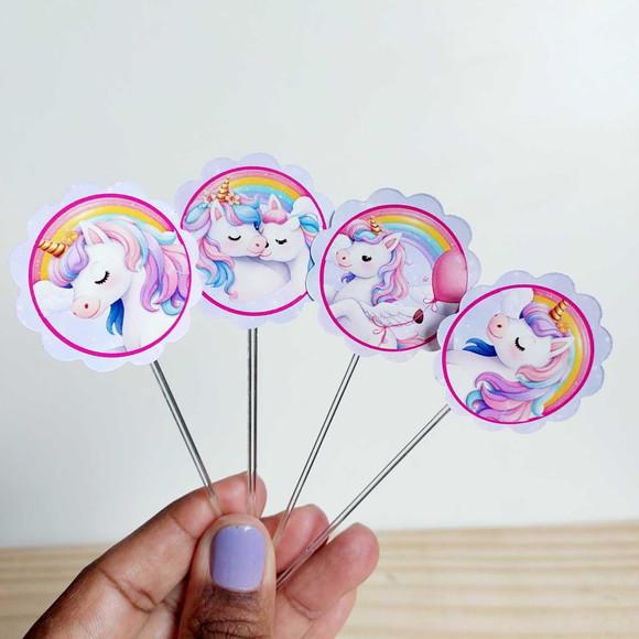 Topper Unicórnio para Docinhos Festa Infantil