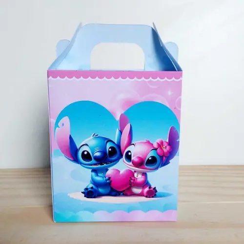 Caixa Maleta Stitch e Angel Personalizada Infantil