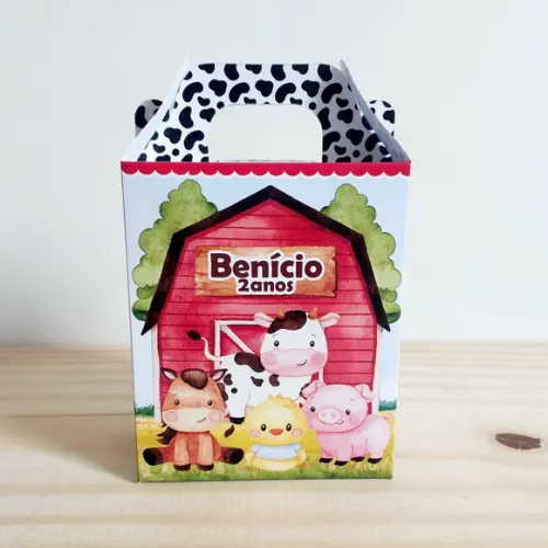 Caixa Maleta Surpresa Fazendinha Personalizada Infantil
