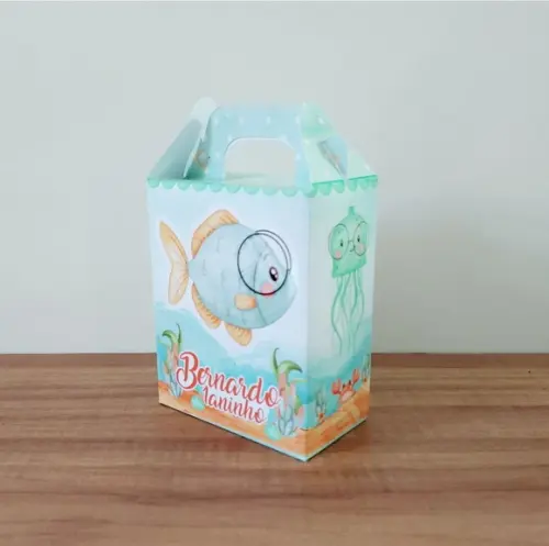 Caixa Maleta Surpresa Fundo do Mar Personalizada Infantil