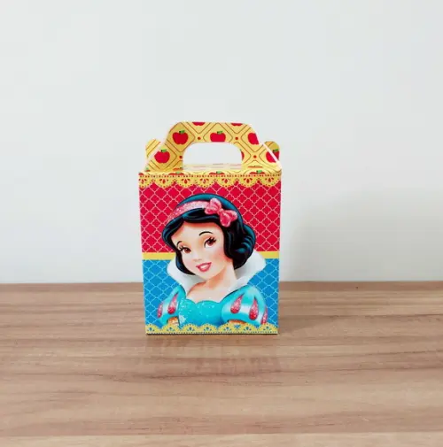 Caixa Maleta Surpresa Branca de Neve Personalizada Infantil