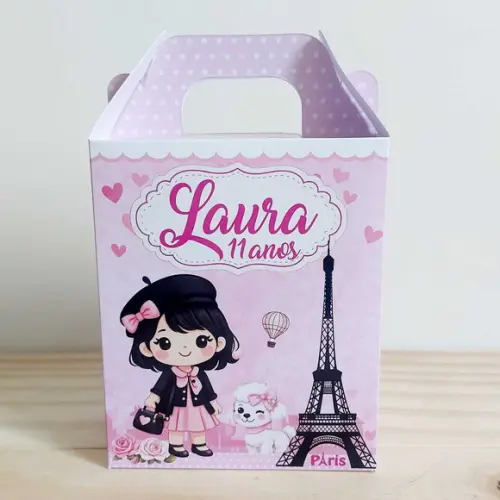 Caixa Maleta Surpresa Paris Personalizada Infantil