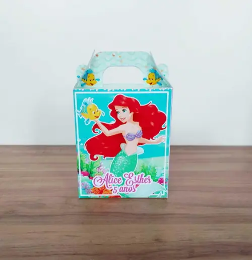 Caixa Maleta Surpresa Pequena Sereia Personalizada Infantil