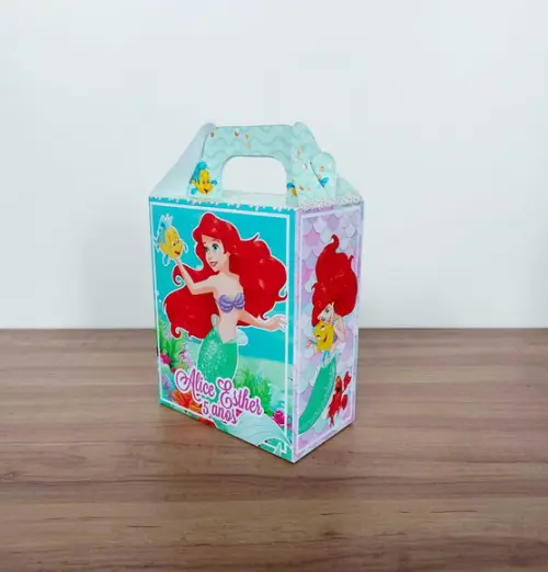 Caixa Maleta Surpresa Pequena Sereia Personalizada Infantil
