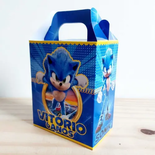 Caixa Maleta Surpresa Sonic Hedgehog Personalizada Infantil