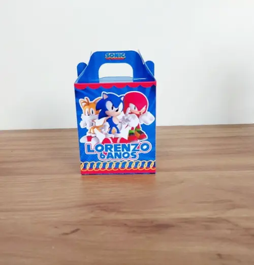 Caixa Maleta Surpresa Sonic Personalizada Infantil