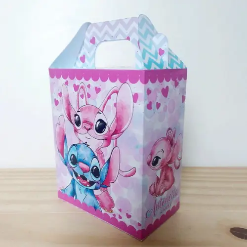 Caixa Maleta Surpresa Stitch e Angel Personalizada Infantil