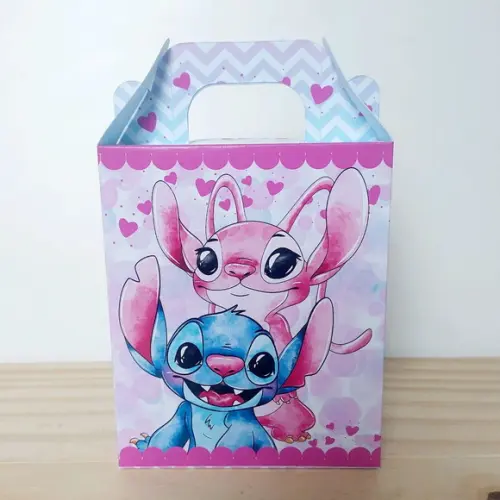 Caixa Maleta Surpresa Stitch e Angel Personalizada Infantil