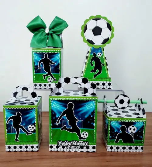Kit 15 Caixinhas Personalizadas Futebol/ Festa Infantil