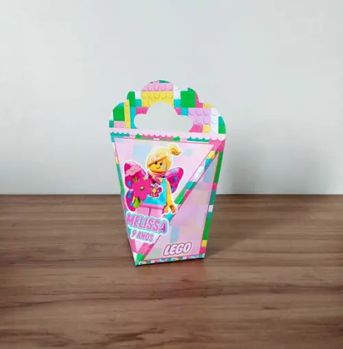 Kit 15 Caixinhas Personalizadas Lego Menina