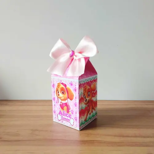 Kit 15 Caixinhas Personalizadas Patrulha Canina Skye Menina