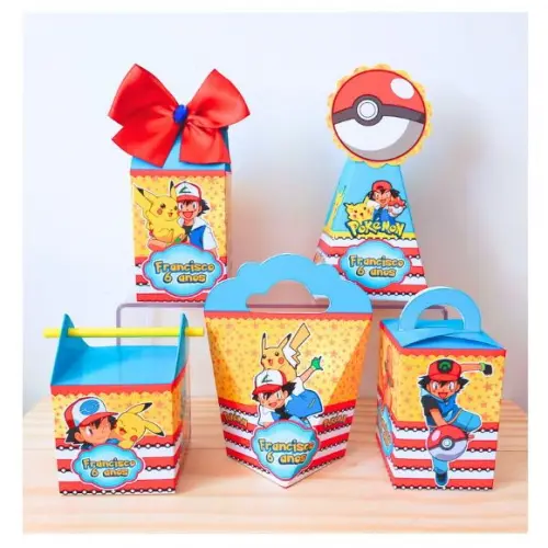 Kit 15 Caixinhas Personalizadas Pokémon