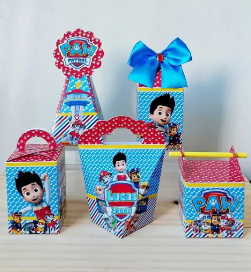 Kit 30 Caixinhas Personalizadas Patrulha Canina