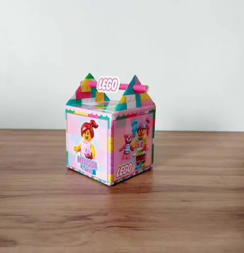 Kit 40 Caixinhas Personalizadas Lego Menina