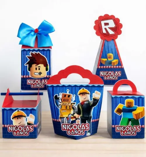 Kit 40 Caixinhas Personalizadas Roblox