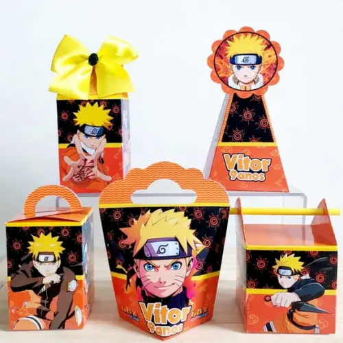 Kit 40 Lembrancinhas Naruto Personalizadas Festa Infantil