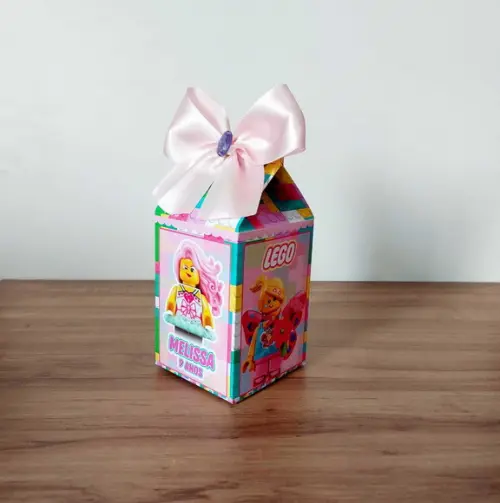 Kit 50 Caixinhas Personalizadas Lego Menina