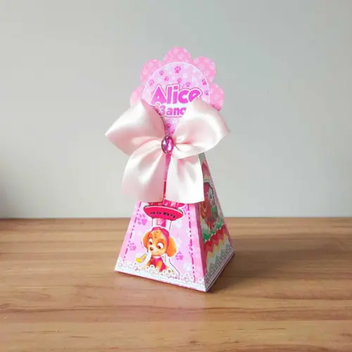 Kit 50 Caixinhas Personalizadas Patrulha Canina Skye Menina