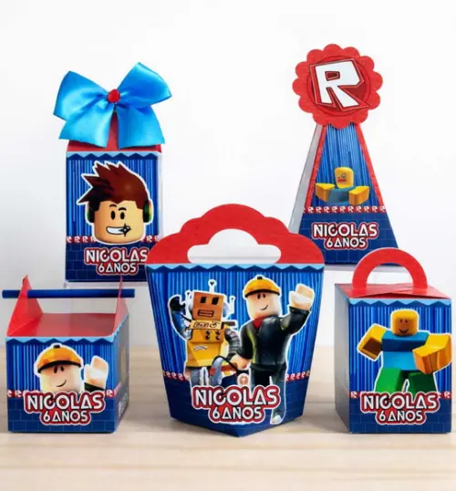 Kit 50 Caixinhas Personalizadas Roblox