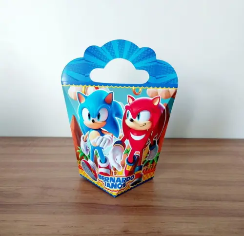 Kit 50 Caixinhas Personalizadas Sonic Lembrancinha Festa