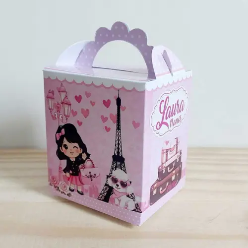 Kit Festa 20 Caixinhas Personalizadas Paris