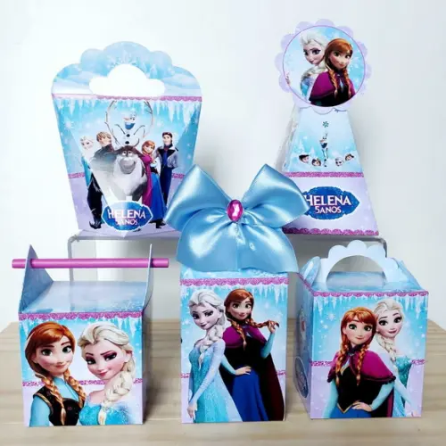 Kit Festa 25 Caixinhas Personalizadas Frozen