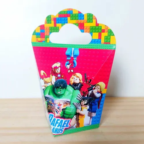 Kit Festa 25 Caixinhas Personalizadas Lego Super Herois