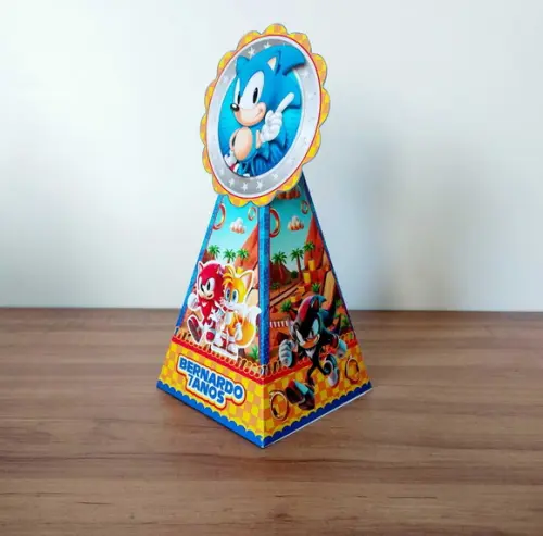 Kit Festa 25 Caixinhas Personalizadas Sonic Lembrancinha