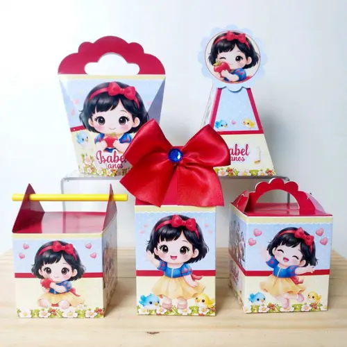 Kit Festa 30 Caixinhas Personalizadas Branca de Neve Baby