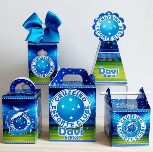 Kit Festa 30 Caixinhas Personalizadas Cruzeiro Futebol