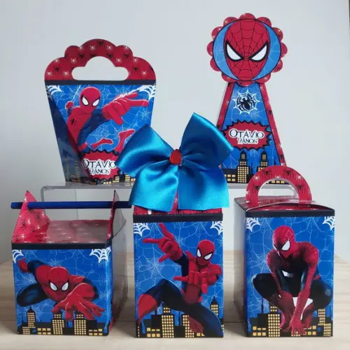 Kit Festa 30 Caixinhas Personalizadas Homem Aranha