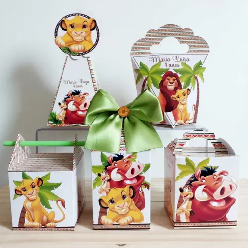 Kit Festa 30 Caixinhas Personalizadas Rei Leão