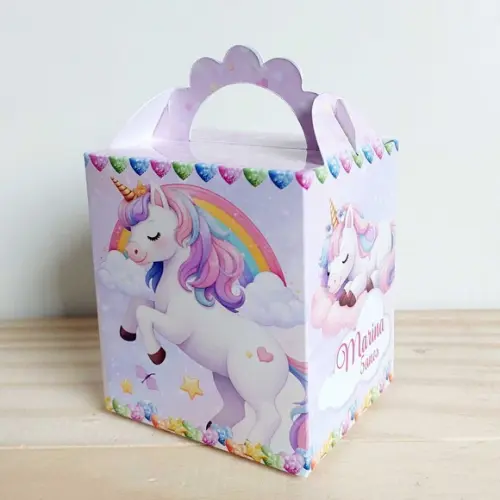 Kit Festa 40 Caixinhas Personalizadas Unicórnio