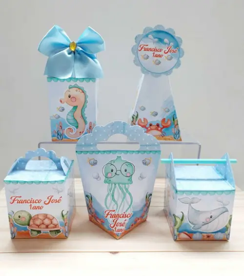 Kit Festa 40 Lembrancinhas Personalizadas Fundo do Mar