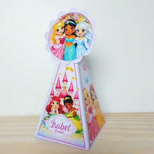 Kit Festa 50 Caixinhas Personalizadas Princesas Disney S
