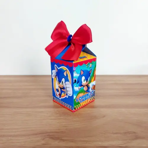 Kit Festa 50 Caixinhas Personalizadas Sonic
