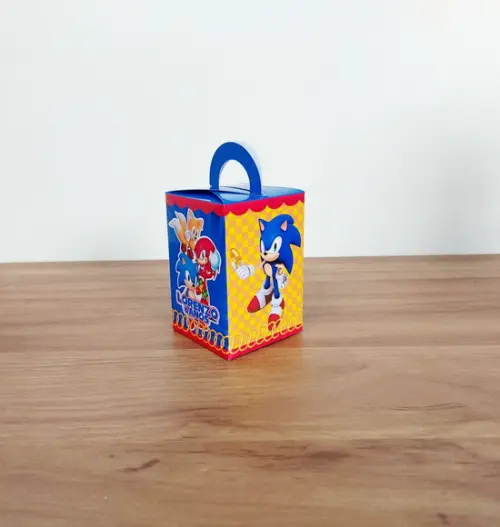 Kit Festa 50 Caixinhas Personalizadas Sonic