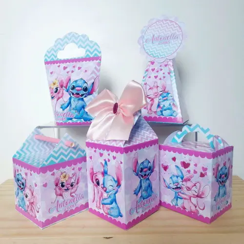 Kit Festa Básico 15 Lembrancinha Personalizada Stitch e Agel