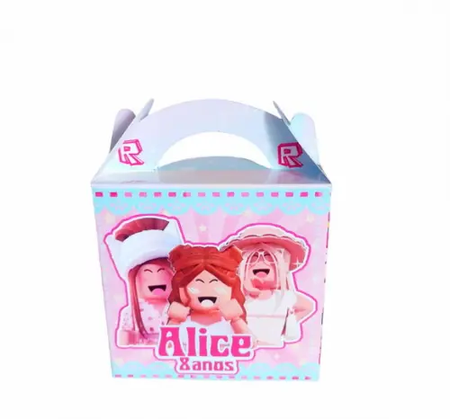 Kit Festa Básico 40 Lembrancinhas Personalizadas Roblox Rosa