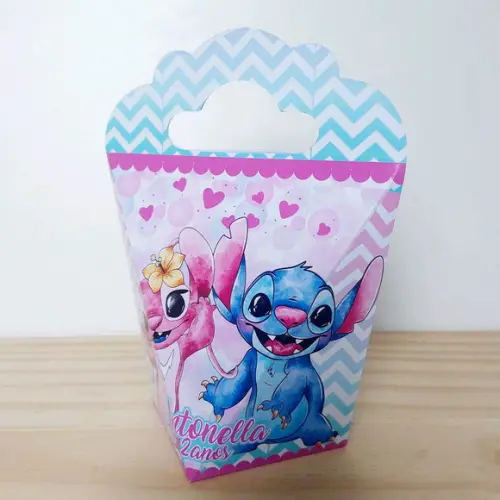 Kit Festa Básico 50 Lembrancinha Personalizada Stitch e Agel