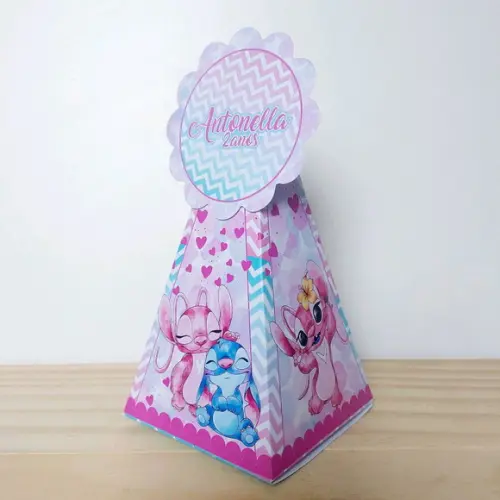 Kit Festa Básico 50 Lembrancinha Personalizada Stitch e Agel