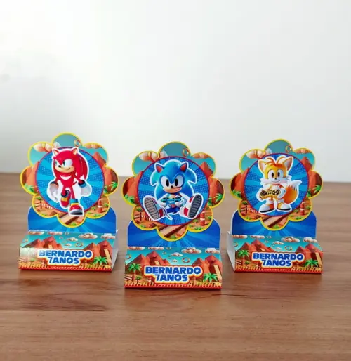 Porta Bis Duplo Personalizado Tema Sonic Festa