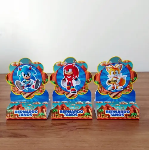 Porta Bis Duplo Personalizado Tema Sonic Festa